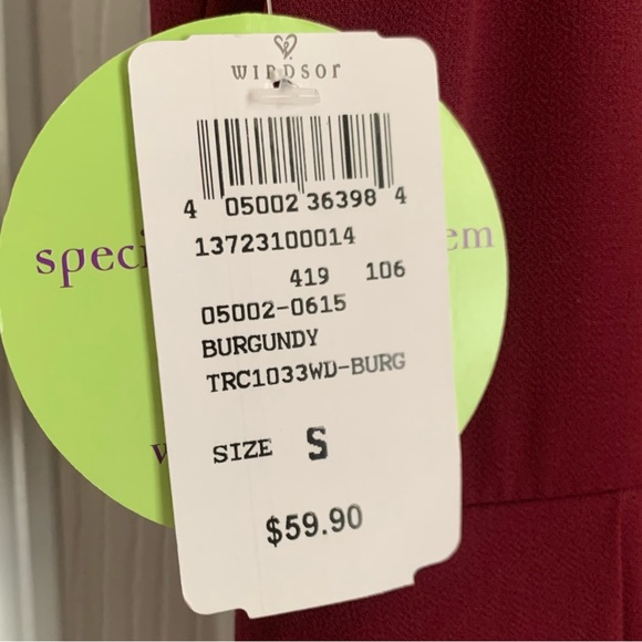 Windsor long surplice maroon burgandy formal prom maxi dress sheer overlay small - Picture 5 of 6